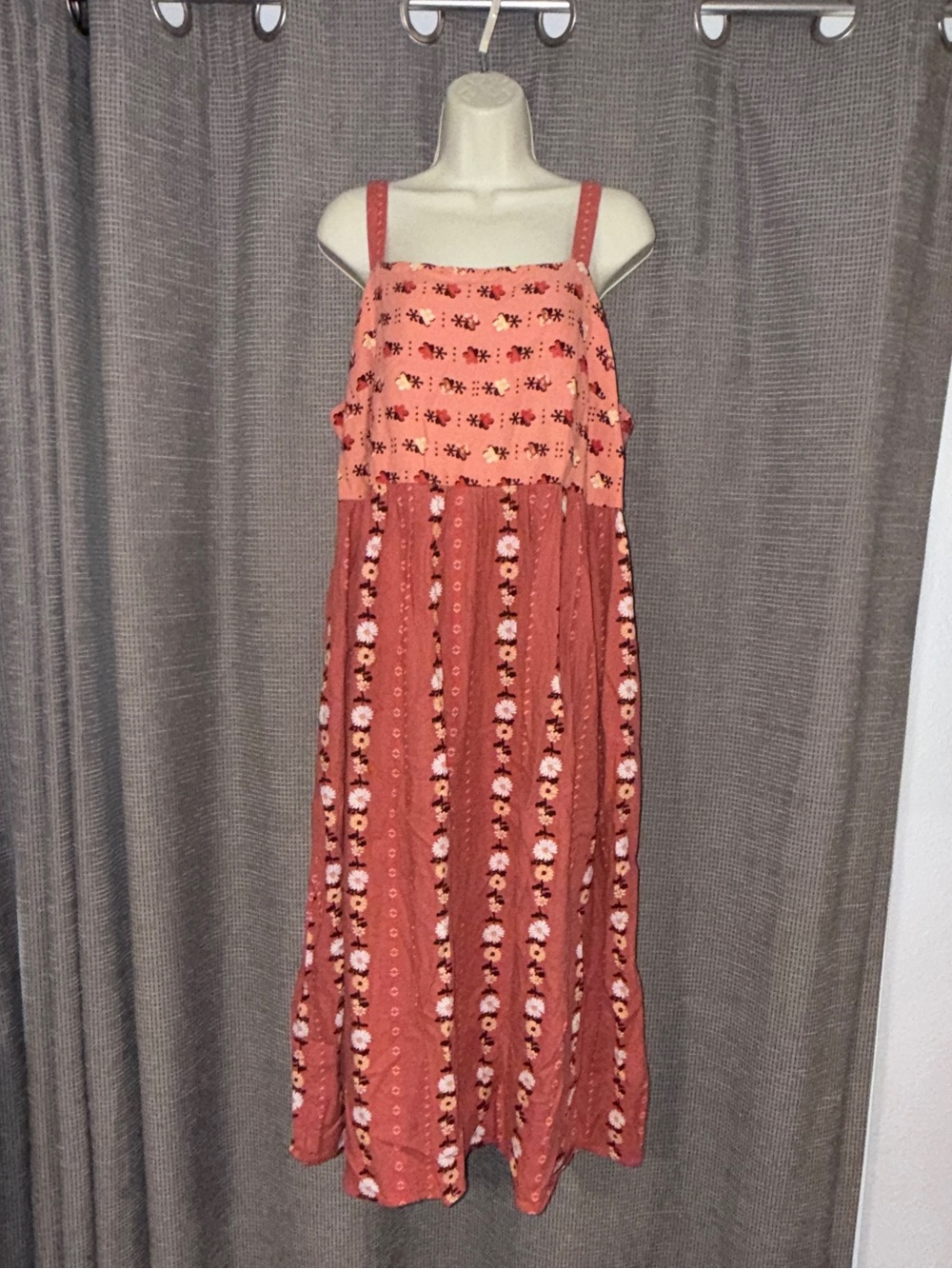 Coral Pink Floral Maxi Sundress